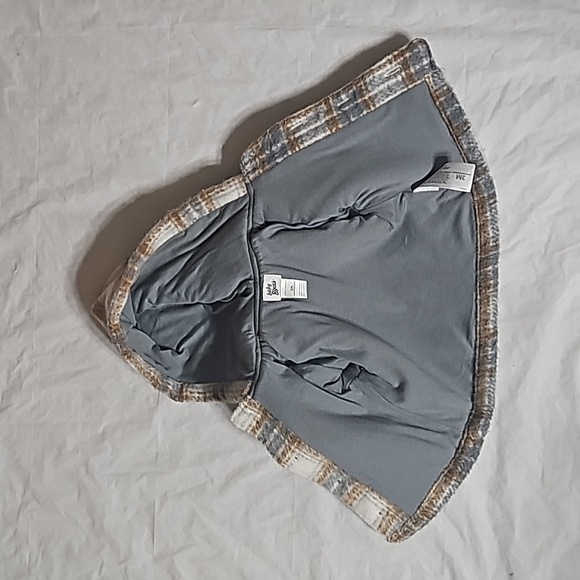baby b'gosh Baby 3 Month Brown Plaid 2 Pockets Hooded Lined Button Front Jacket - Picture 5 of 14